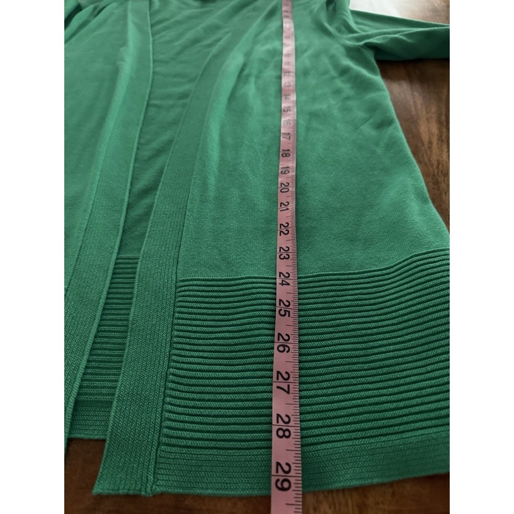 Talbots 100% Cotton Open Front Cardigan Sweater Green Medium Long‎ Sleeve - Picture 9 of 9